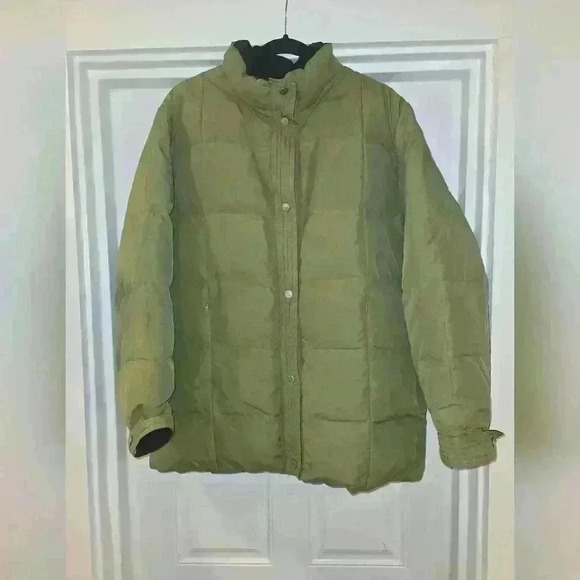 Dana Buchman Quilted Puffer Jacket Womens Green Size Large - Picture 1 of 13
